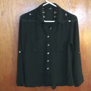 Semi sheer button up